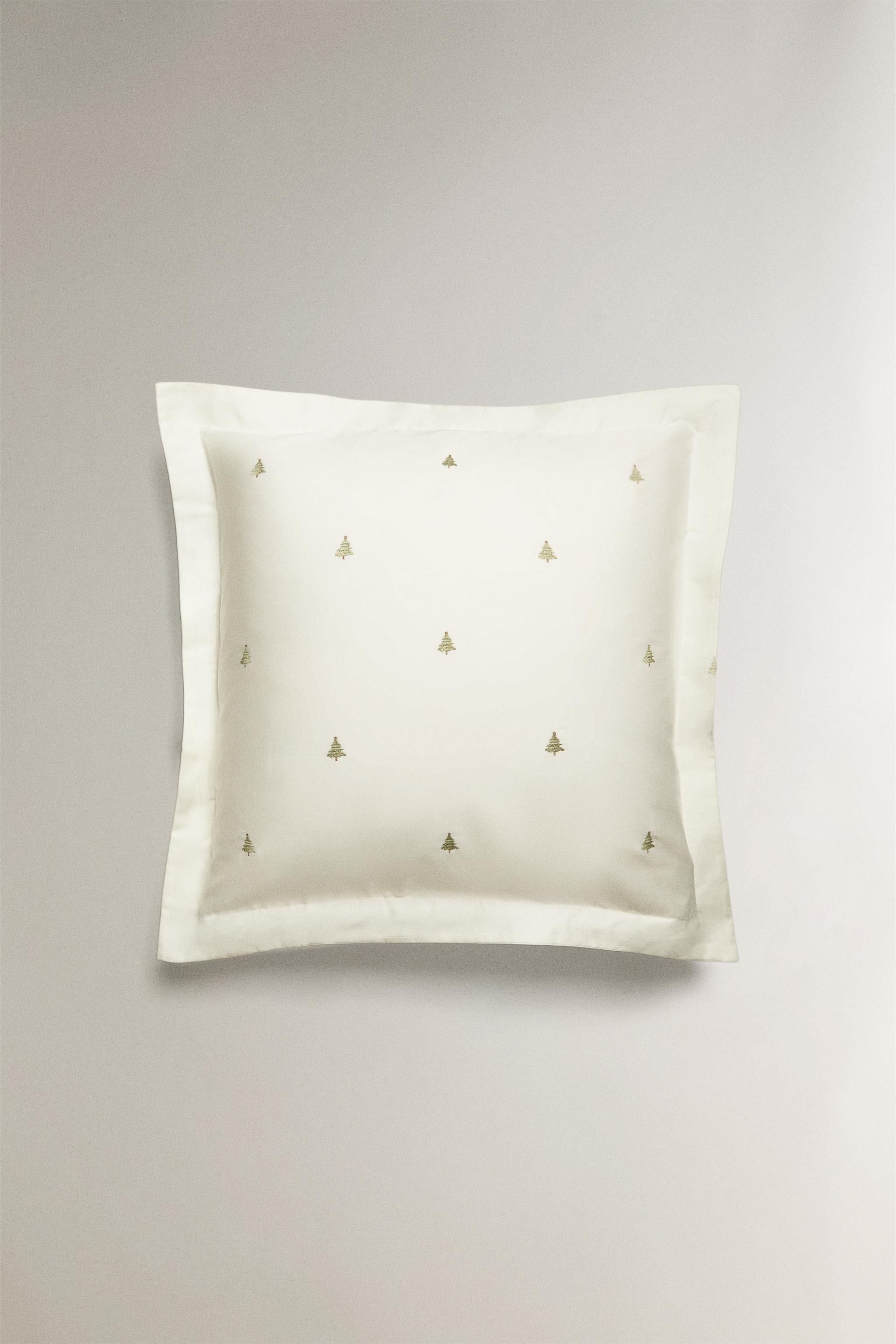 EMBROIDERED SATEEN CHRISTMAS PILLOWCASE